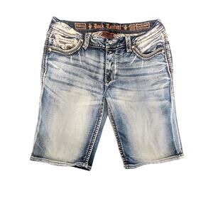 Womens Rock Revival Dubarry Easy Bermuda Denim Shorts Size 33x12